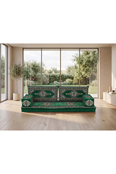 FEYZA DECOR HOME Saraylı Desenli Modern Şark Köşesi Takımı - 10 cm Kalın Süng...