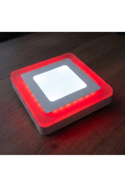 CNL Kare Sıva Üstü Led Spot Armatür 6 watt Çift Renk Üç Kademe Kırmızı Beyaz