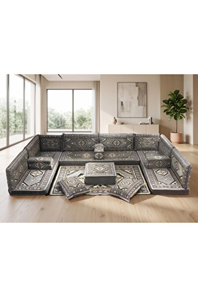 FEYZA DECOR HOME Saraylı Şark Köşesi 18 Parça Minder Takımı – 10 cm Kalınlık ...