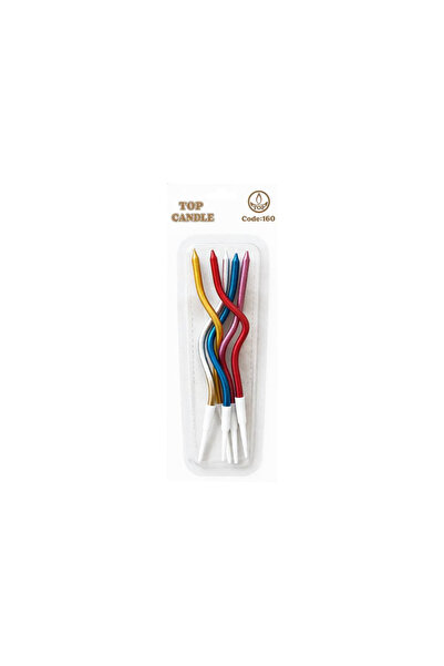 Vipfoni Metallic twisted candle set 12cm 5 pieces