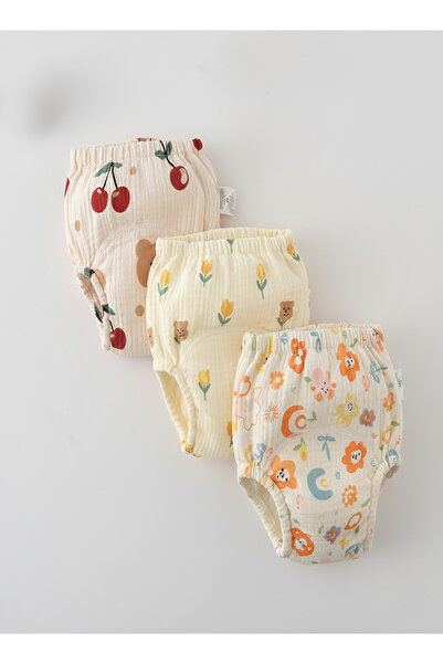 Babyqlo Muslin Bear Floral Potty Training Pants Set of 3