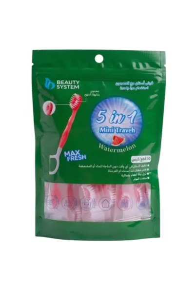BEAUTY SYSTEM Mini Toothbrush Watermelon Flavor - 10 Pieces
