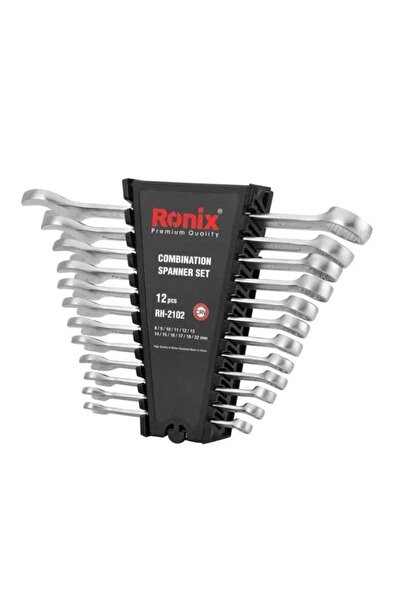 Ronix طقم مفاتيح ربط 12 قطعة 8-22 مم من الكروم فاناديوم، 15 °   حلقة واقية مض...
