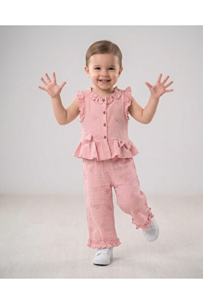 voyyo kids baby Κοριτσίστικο καλοκαιρινό σετ 2-3-4-5-6 ετών, πουκάμισο και πα...