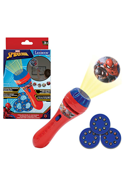 LEXIBOOK سبايدر مان، جهاز عرض القصص، مشعل ضوئي وجهاز عرض مع 3 أقراص، 24 صورة
