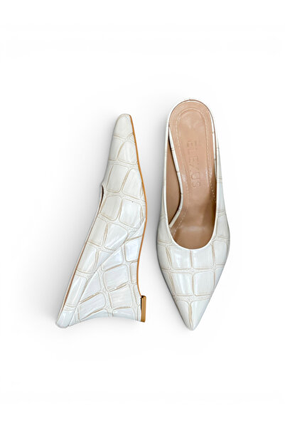 HANZE Women's Slippers White Pointed Toe Wedge Heel New Season D4317