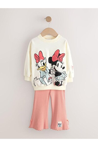 Next Baby Set de lenjerie de corp din bumbac, alb crem, cu model Disney Minni...