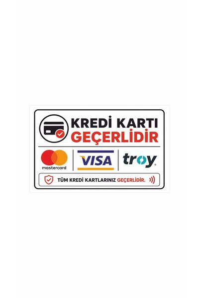 Gokco Kredi Kartı Geçerlidir Folyo Sticker Çıkartma Etiket İşyeri Mağaza Dükkan Kredi Kartı Geçerlidir Folyo Etiket