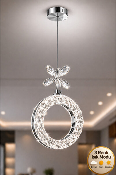 Luna Lighting Medusa Model Krom Kaplama 3 RENK Metal Salon Mutfak Oturma Yata...