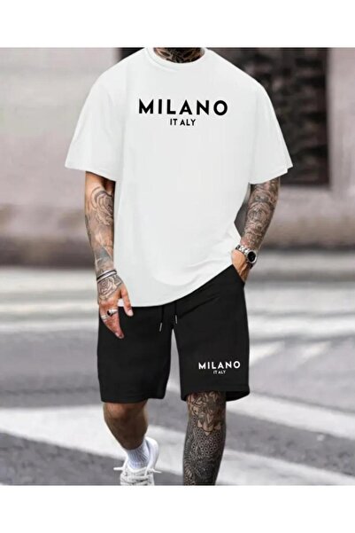 DİVİN UNISEX Σετ μπλουζάκι και σορτς με στάμπα oversize