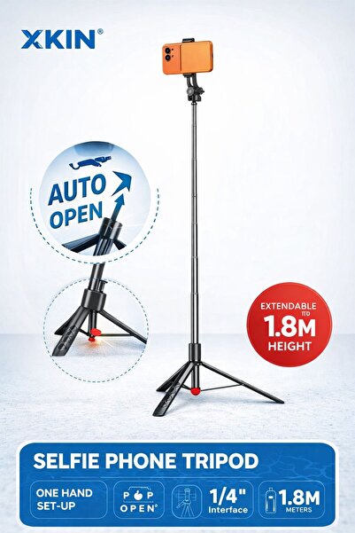 Nomker iPhone 17 Pro Max Uyumlu 1.8M Otomatik Selfie Tripod Uzatılabilir Tele...