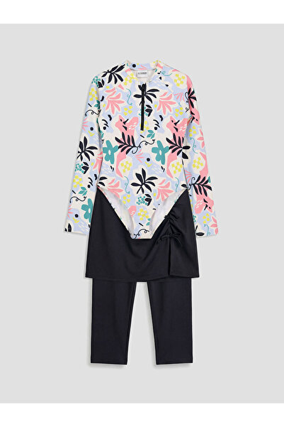 LC Waikiki Σετ μαγιό 3 τεμαχίων για κορίτσια με μαύρο σχέδιο από το κατάστημα...