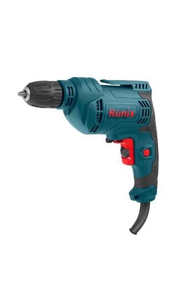 Ronix Electric Drill 450W 10mm Keyless Chuck Variable Speed Blue/Red