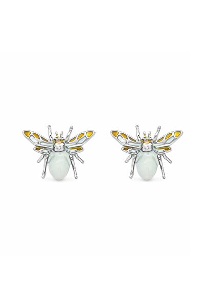 Bijuteria SORELLY Λευκά Ασημένια 925 Σκουλαρίκια Μέλισσα