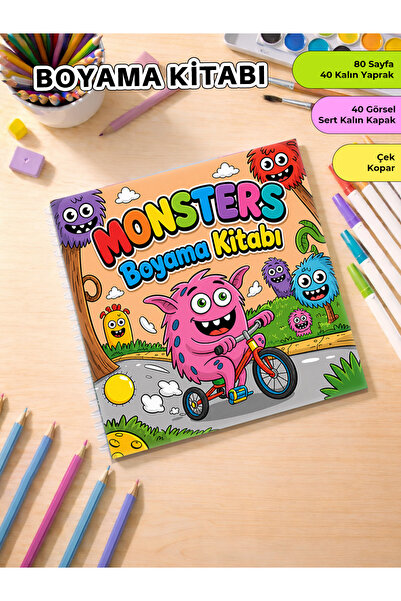 metafortoys Monsters Coloring Book – 21X20 cm I 40 Visuals I for Children and...