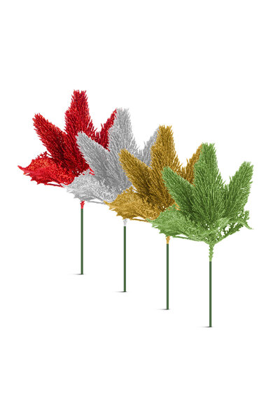 FAMİLY Decoratiune Craciun cu tija 22 cm, ornament flexibil cu sclipici multi...