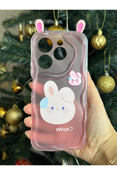 TechTrove Tecno Spark 20 Pro İçin Uyumlu 3D Tavşan Kulaklı Tasarımlı Dalgalı ...