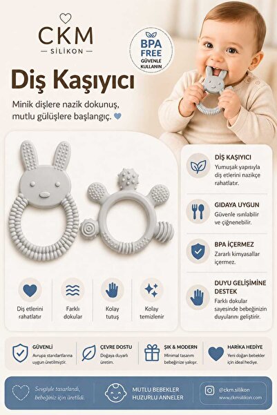 ERMA HOME Bebek Diş Kaşıyıcı – Kolay Tutuş, Güvenli Kullanım