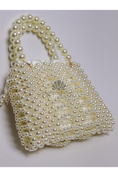 Serenora Luxurious Handcrafted Oversized Pearl Bag |   Only Pearl Handle Invi...