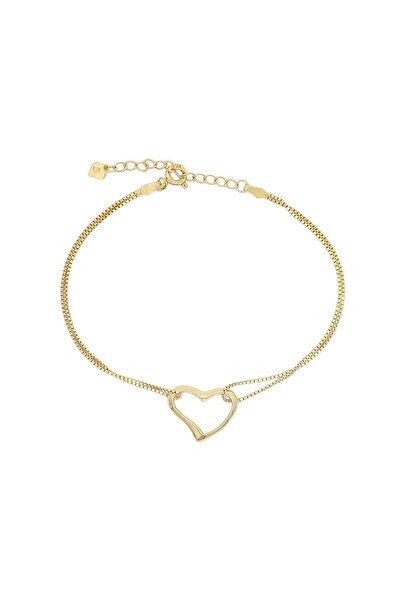 Bijuteria SORELLY Ασημένιο βραχιόλι με καρδιά, επιχρυσωμένο 14Κ.