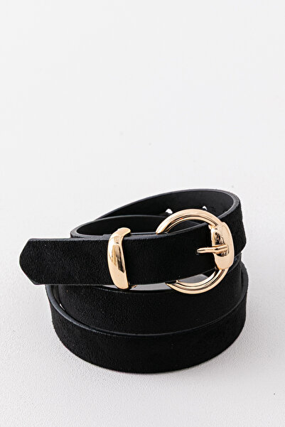 Pantastic Jeans 2.5 cm Suede Imitation Leather Gold Buckle Color Women's Wais...