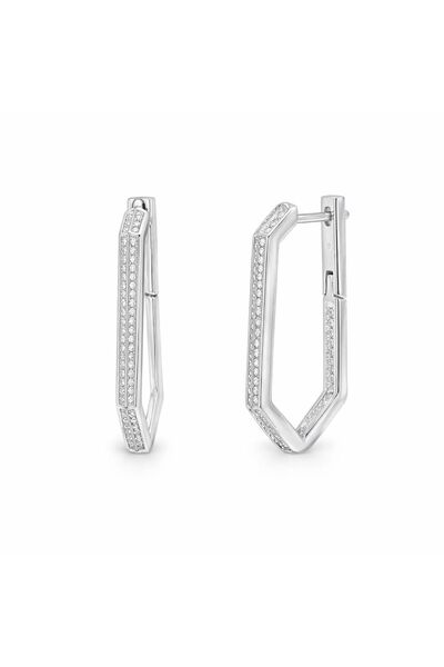 Bijuteria SORELLY Γεωμετρικά ασημένια σκουλαρίκια