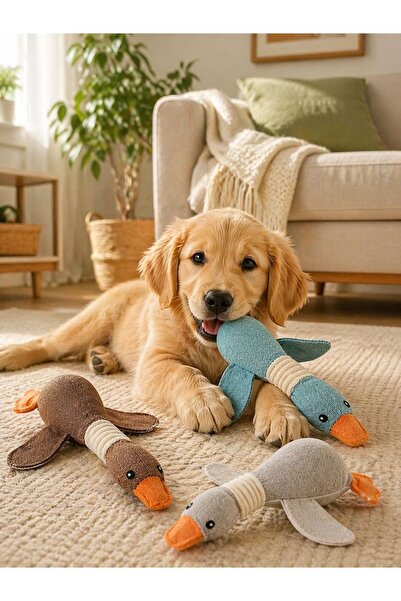 HAYHAYPETSHOP Peluş Köpek Oyuncağı Ördek | Isırmaya Dayanıklı Yumuşak Oyuncak