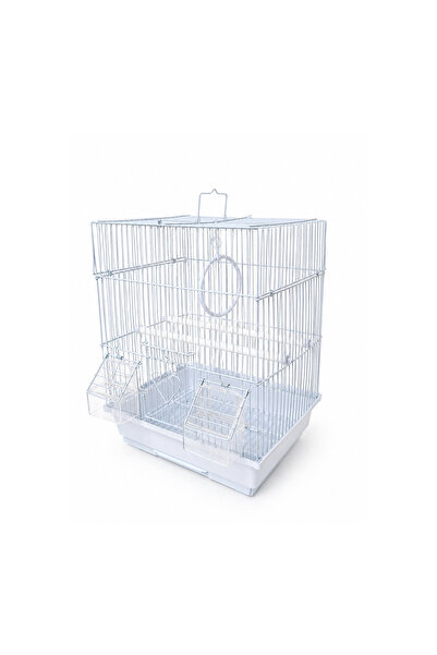 Dayang Compact Bird Cage for Budgies & Canaries - Clean White Wire - 28.5x21....