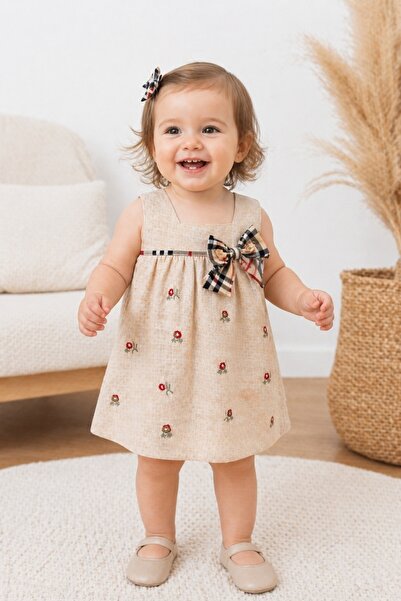 Pure Boutique Κοριτσίστικο σετ 2 τεμαχίων, κρεμ φόρεμα και βρακάκι με στάμπα ...