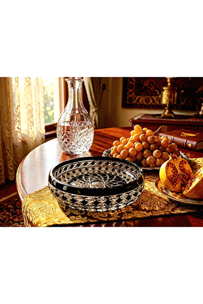 Kristal Market Handmade Crystal Patterned Amethist 28cm Tableware Presentatio...