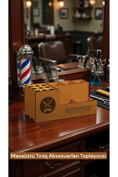 126 Professionel Barber Series Masaüstü Tıraş Malzemeleri Toplama Kutusu Orga...