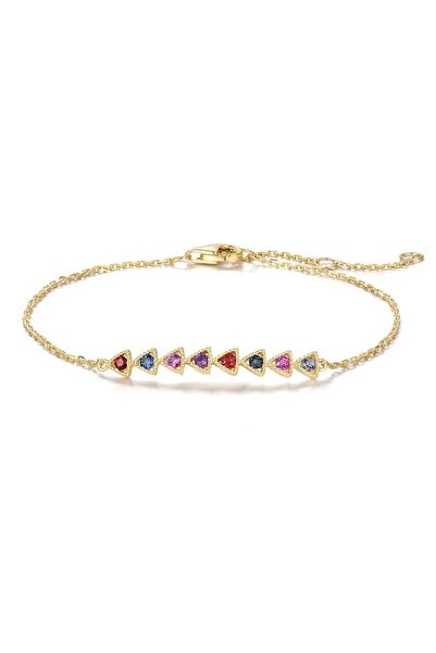 Bijuteria SORELLY Βραχιόλι από χρυσό 14 καρατίων με αμέθυστο, ζαφείρι, τοπάζι...