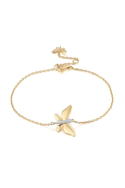 Bijuteria SORELLY Βραχιόλι πεταλούδα από χρυσό 14 καρατίων με διαμάντια 0.03 ...
