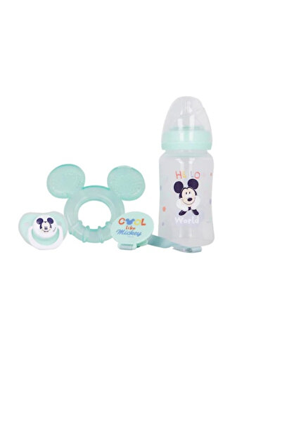 Disney Mickey Mouse Σετ μπιμπερό με θηλή 240 ml, δαχτυλίδι οδοντοφυΐας, ορθοδ...