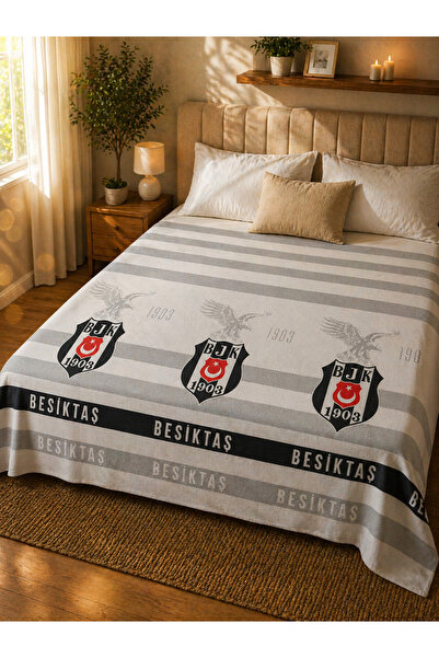 Beşiktaş Αδειοδοτημένο μονό πικέ με λωρίδες – 70% βαμβάκι 30% πολυεστέρας – «...