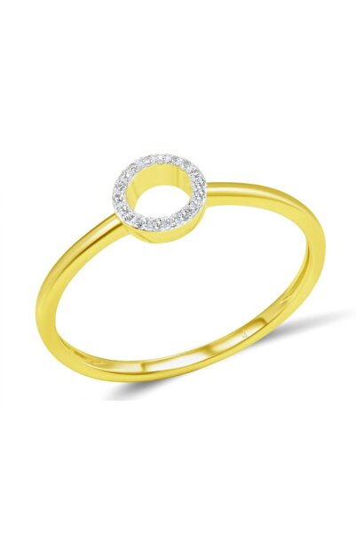 Bijuteria SORELLY Δαχτυλίδι κρίκος από χρυσό 14 καρατίων με διαμάντια 0.035 κ...