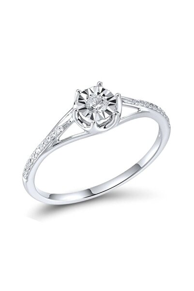 Bijuteria SORELLY Δαχτυλίδι αρραβώνων από λευκόχρυσο 14 καρατίων με διαμάντια...