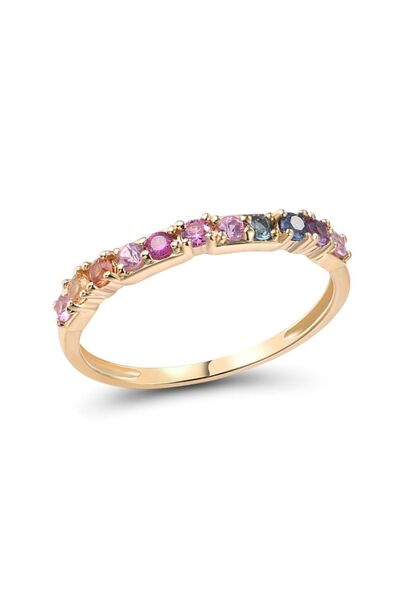 Bijuteria SORELLY Δαχτυλίδι από χρυσό 14 καρατίων με ζαφείρι, αμέθυστο, ρουμπ...