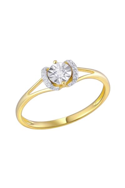 Bijuteria SORELLY Δαχτυλίδι αρραβώνων από χρυσό 14 καρατίων με διαμάντια 0.06...