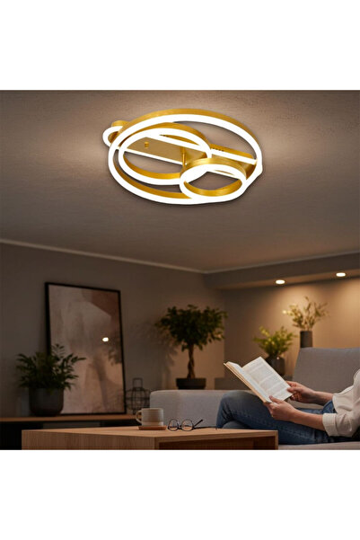 SANITEXPERT Themis LED Chandelier White 115W, 6800lm, 3 Rings, 3 Light Colors...