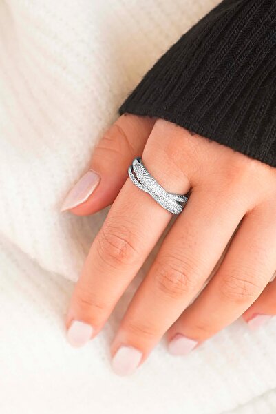 THE Steel Vip Women's Silver Color Special Design Shiny Stone Women's Ring
