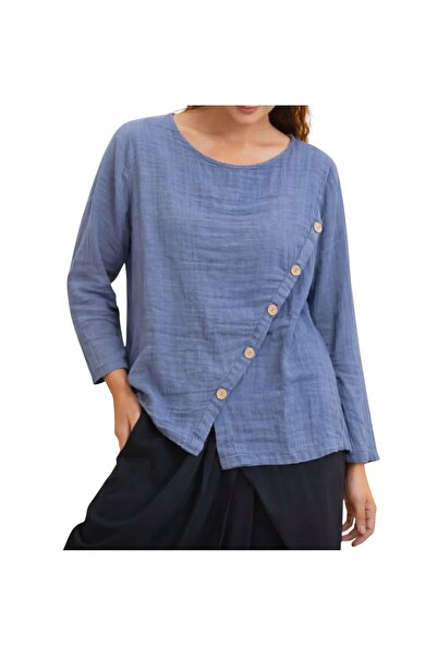 PHUTİ COLLECTION Muslin Button-Detail Bluz