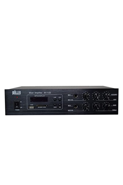 wöller W-1120 80W Trafolu Amfi 100V PA Anons USB Bluetooth 2 Mikrofon Bass Ti...