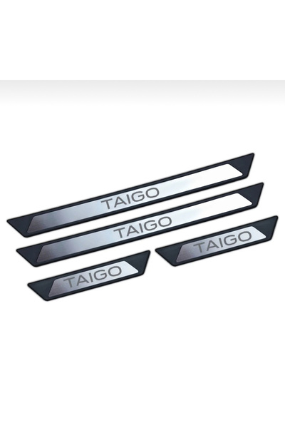 CarEste VW Taigo Style Krom Kapı Eşiği 4 Parça Paslanmaz Çelik Yazılı Set