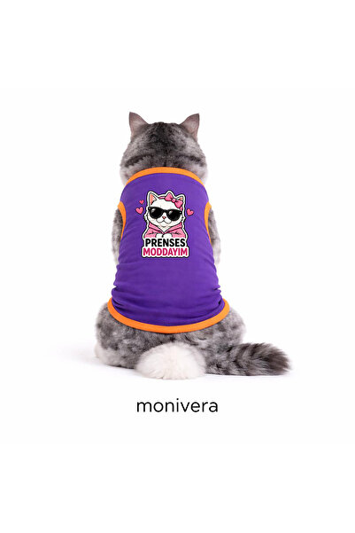 Modetra New Season Summer Princess Modundayim Printed Colorful Ribbed Cat Out...