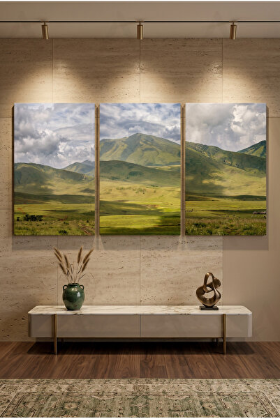 Artease 3-Piece Cloudy Sky and Highland Painting Set