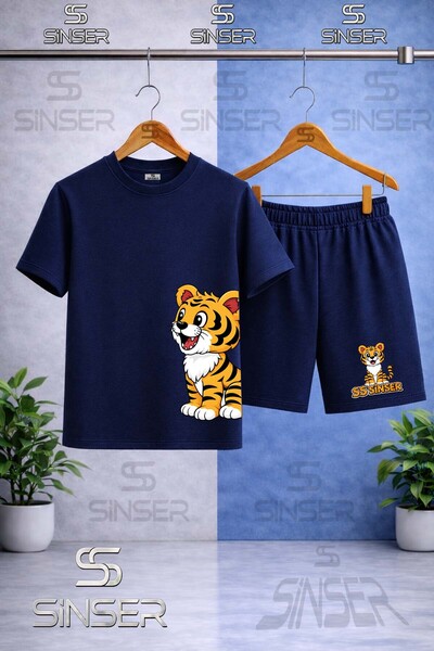 SS SİNSER Παιδικό μπλουζάκι SINSER KAPLAN SOL YAN με στάμπα και λαιμόκοψη ποδ...