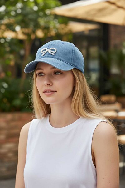Aware Time Women's Pearl Washed Luxury Denim Cap Hat