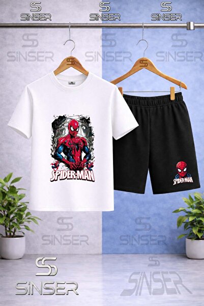 SS SİNSER Παιδικό ORUMCEKMAN GOVDE ΜΑΥΡΟ ΚΑΜΒΑΣ Μπλουζάκι με στάμπα με λαιμόκ...