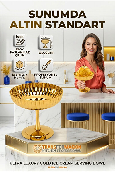 Transformacion Σετ 2 επαγγελματικών μπολ παρουσίασης παγωτού και επιδόρπιου α...